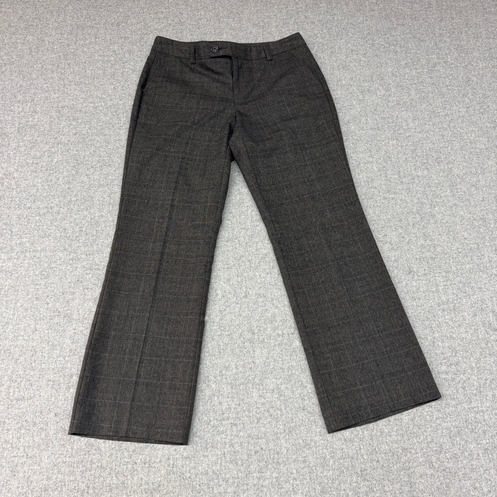 Bass Heritage Fit Dress Pants Size 2 Brown Plaid Stretch Career Trousers 0656